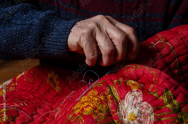 Obraz tailor and fine workmanship in their hands