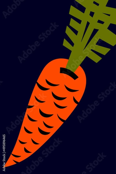 Obraz Orange large carrots with uncut green tops