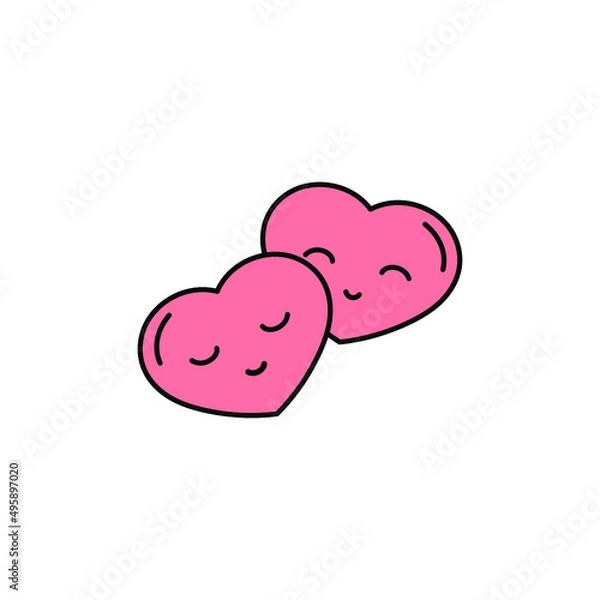 Obraz Cute hearts vector simple illustration