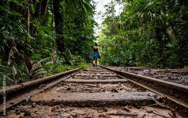 Fototapeta chemin de fer