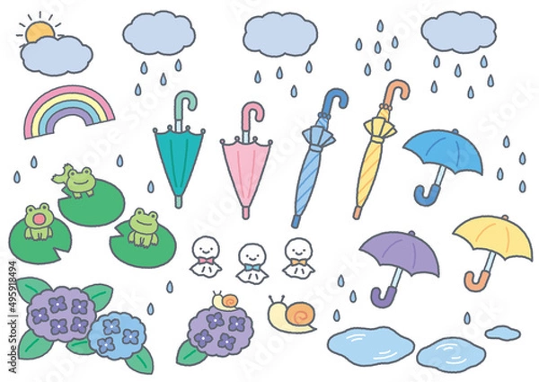 Obraz 梅雨のイラスト