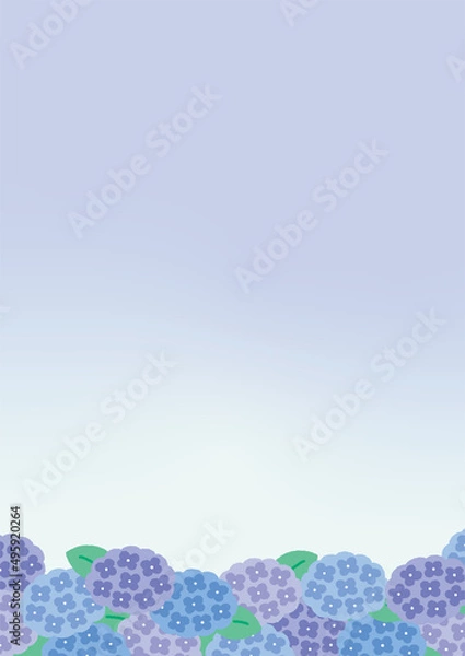 Obraz 紫陽花の背景イラスト　縦