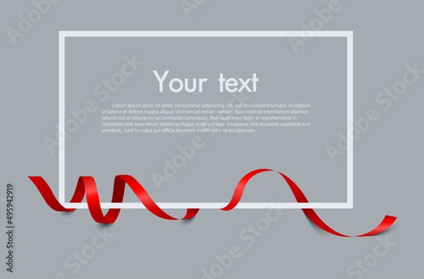 Obraz Frame and border of Red ribbon, template elements use for aniversary card , presentation or celebrate card ,Vector design