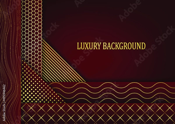 Obraz Red and gold luxury background. Vector illustration.