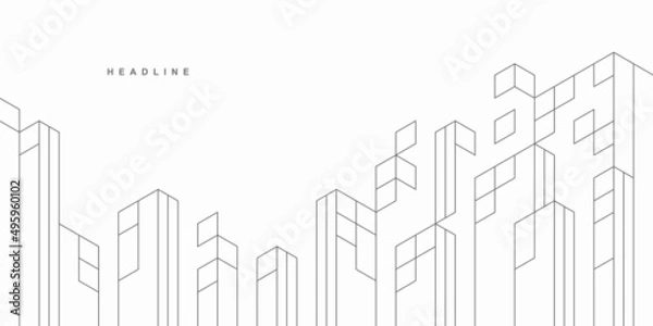 Obraz Abstract architectural construction. Geometric technological background.