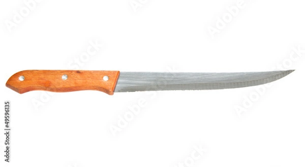 Obraz Fillet kitchen knife over white