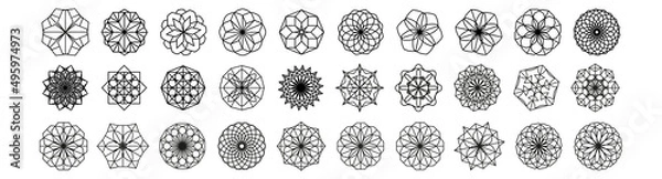 Fototapeta Guilloche vector elements.Symmetrical geometric elements.
