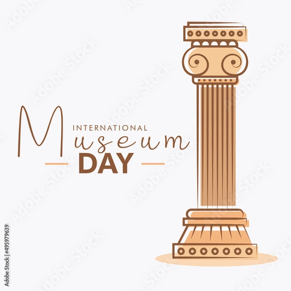 Obraz International Museum Day 18 May, ionic doric corinthian order column design vector poster