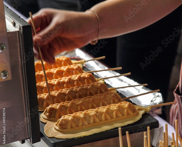 Obraz making food corn dogs