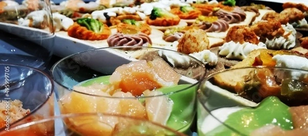 Obraz salad with shrimps