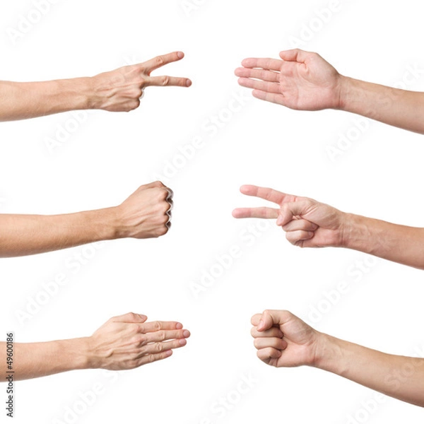 Obraz Rock Paper Scissors game set