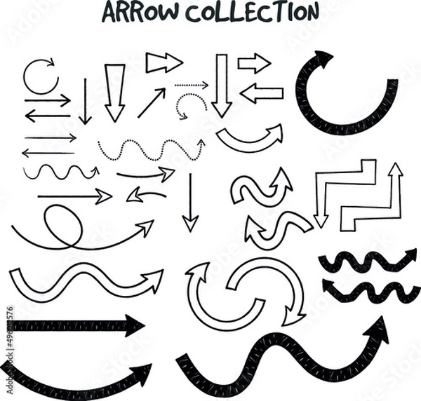 Fototapeta hand-drawn arrows in notebook
