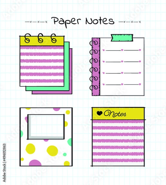 Fototapeta hand-drawn note paper