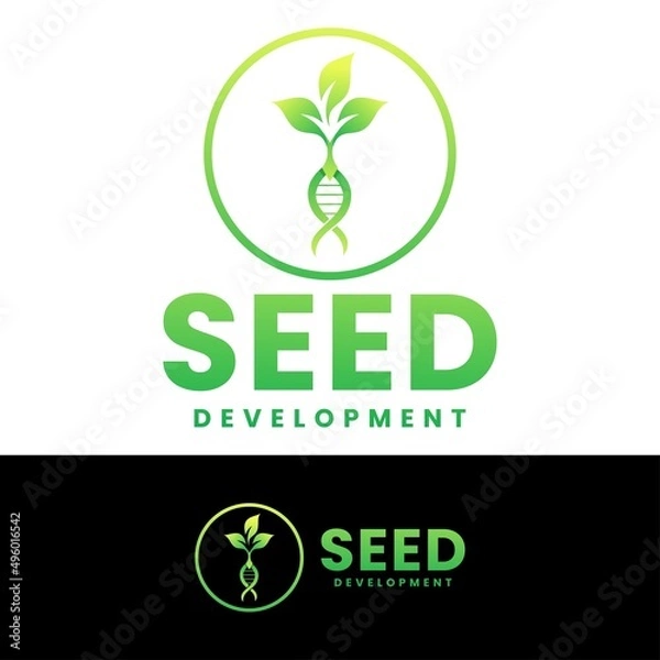 Fototapeta seed development logo design template