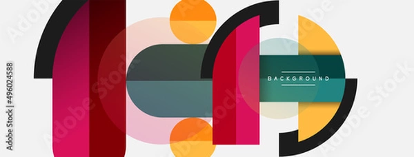 Fototapeta Round geometric shapes lines and circles. Vector template for wallpaper banner background or landing page