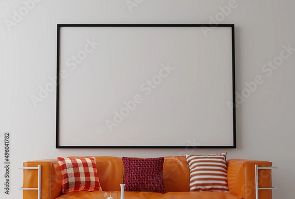 Fototapeta A family room is an informal  all purpose room in a house  The family room is designed to be a place where family and guests gather for group recreation like talking  reading  watching TV.3d rendering