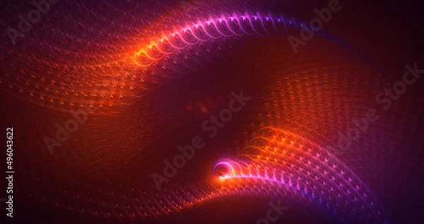 Fototapeta 3D rendering abstract multicolor fractal light background