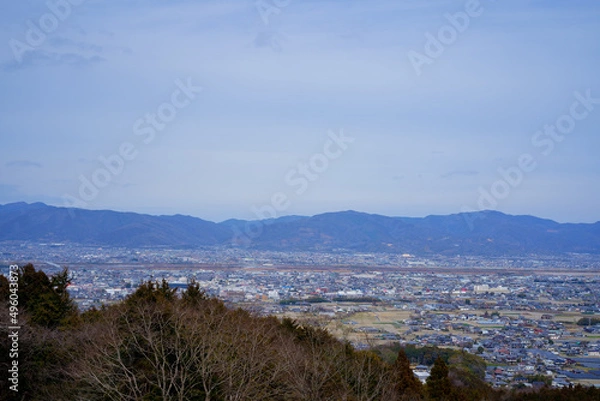 Obraz 四国山地から望む吉野川市、阿波市の街並み(徳島県吉野川市)