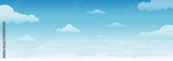 Obraz blue sky and cloud with sun 