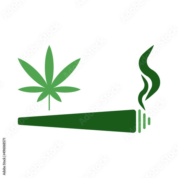Obraz Marijuana joint vector icon on white background