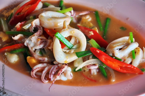 Obraz Fried squid with salted egg