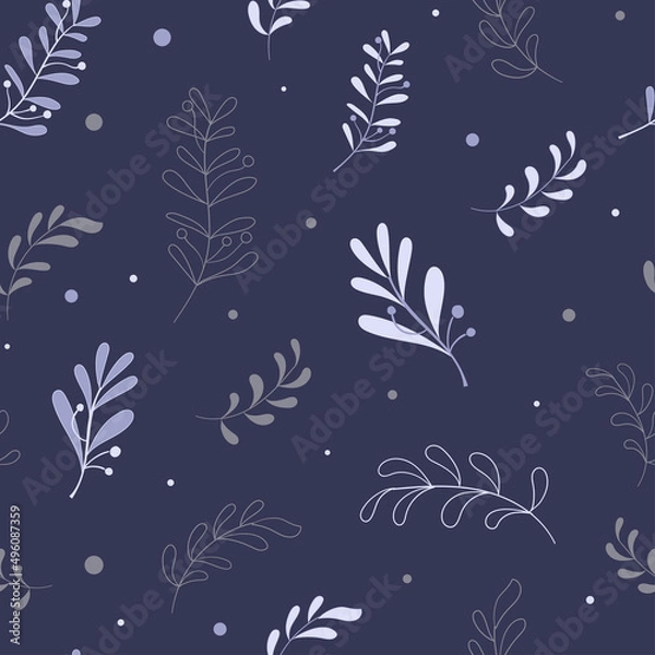 Obraz Boho seamless pattern with herbs and branches