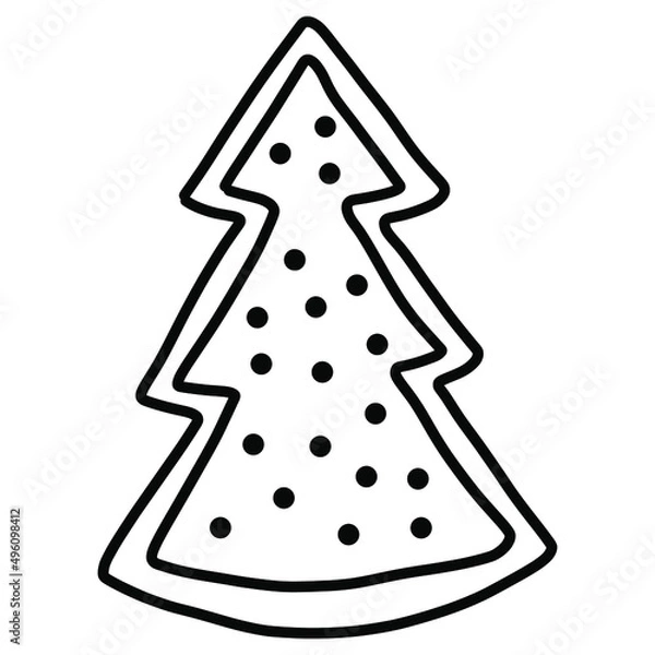 Obraz simple doodle illustration of christmas tree. Vector illustration