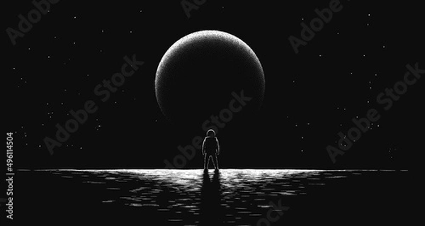 Obraz Astronaut and far away planet