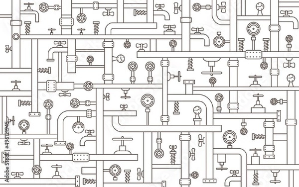 Fototapeta Steampunk pipeline. Background.