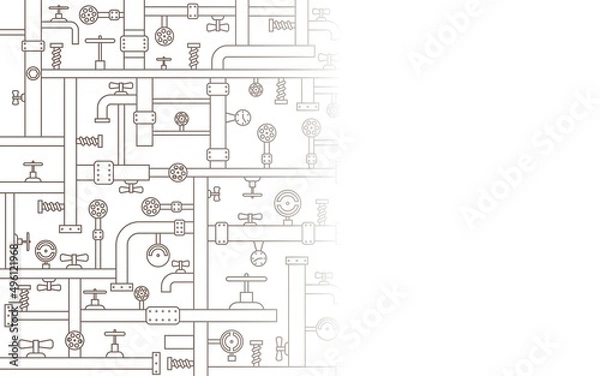 Obraz Steampunk pipeline. Background.