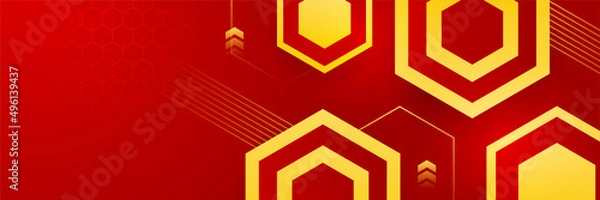 Fototapeta Modern abstract red orange yellow banner background design. Vector abstract graphic design banner pattern background template illustration.