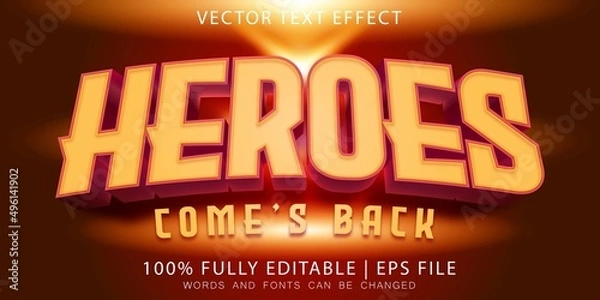 Obraz heroes Editable Text Effect