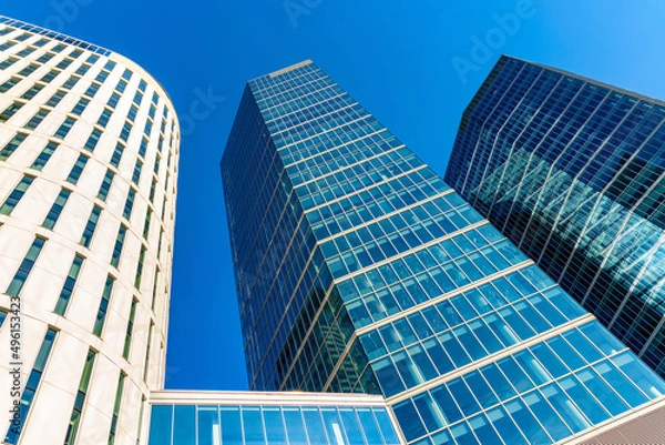 Obraz Newly developed towers of modernistic office and hotel complex at Towarowa street in booming Wola business district of city center in Warsaw, Poland