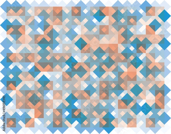 Obraz 背景　パターン　ランダム　ブルー　シームレス