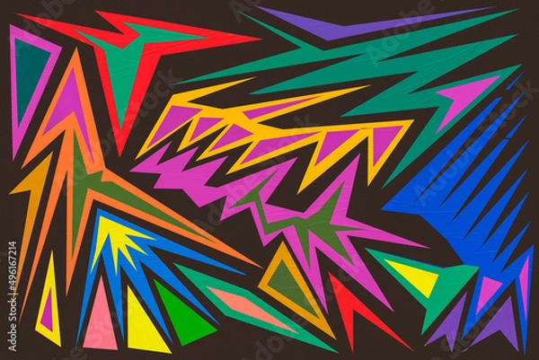 Fototapeta Colorful striped pattern. Wavy stylish abstract background.