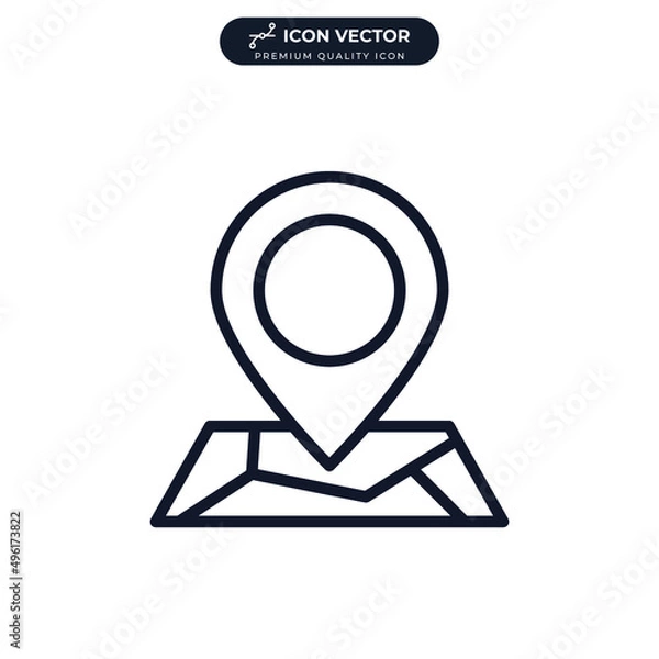 Fototapeta map location icon symbol template for graphic and web design collection logo vector illustration