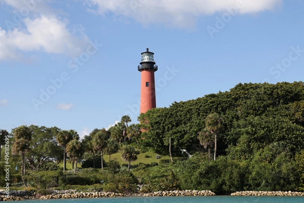 Obraz The Jupiter lighthouse in Tequesta, Florida is a restored historic lighthouse, open to the public for tours.