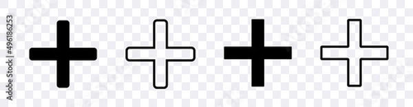 Fototapeta Plus icon set, Cross sign isolated, Zoom icons, More icon. Vector illustration