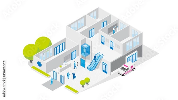 Fototapeta Maqueta de edifico estructura interna
