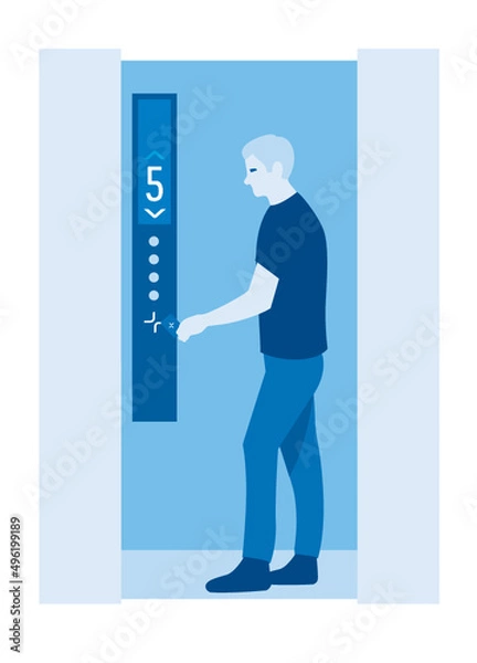 Fototapeta Persona en elevador