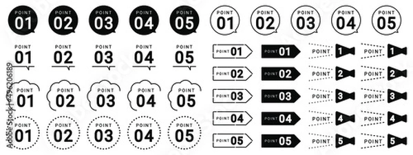 Obraz 数字　ポイント　あしらい　シンプル