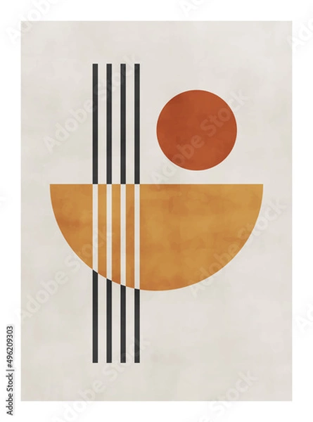 Fototapeta Abstract art,  watercolor geometric background. Design for poster, wall decoration, cover, EPS10 vector template