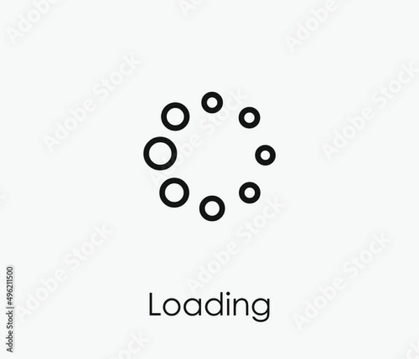 Fototapeta Loading vector icon. Editable stroke. Symbol in Line Art Style for Design, Presentation, Website or Apps Elements, Logo. Pixel vector graphics - Vector