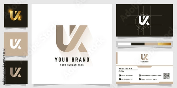 Obraz Letter UK or VK monogram logo