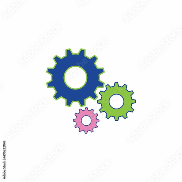 Fototapeta Gear logo icon design vector background template