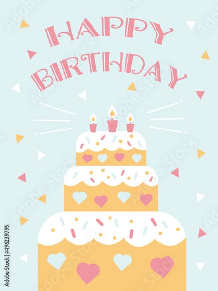 Fototapeta バースデーカードのイラストテンプレート