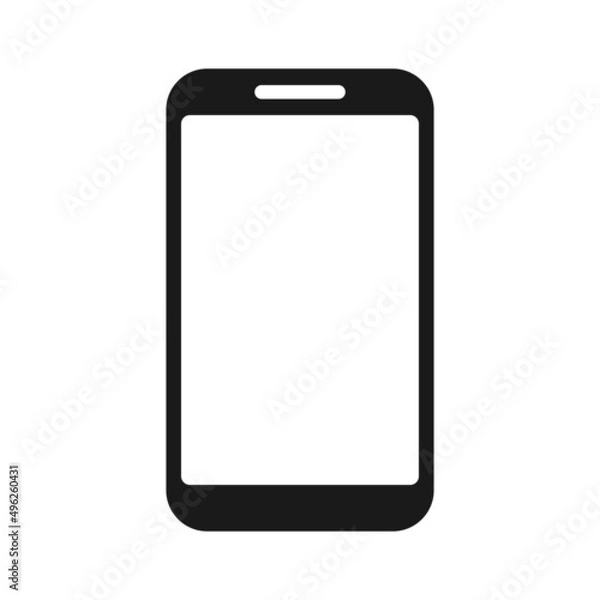 Fototapeta Smartphone black vector icon on white background