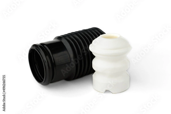 Obraz Car shock absorber protection rubber and bump for dust and dirt isolated on white background.