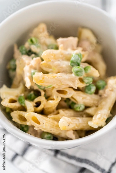 Fototapeta Macaroni Salad with Chicken