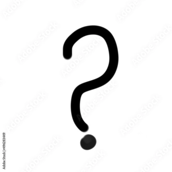 Fototapeta A drawn question mark. Question symbol. Hand-drawn interrogation icons or a sketch for questions. Illustration with doodles.